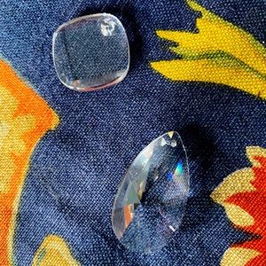 Swarovski crystals. Can be used as pendants or to hang in the window.